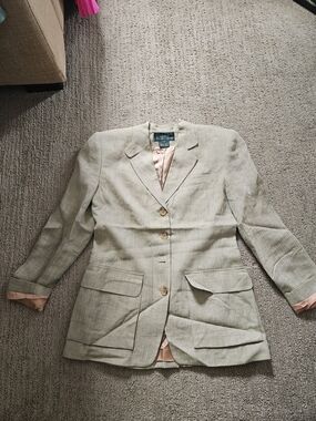 Polo by Ralph Lauren Light Beige Blazer with Pink Lining